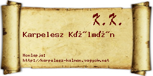 Karpelesz Kálmán névjegykártya